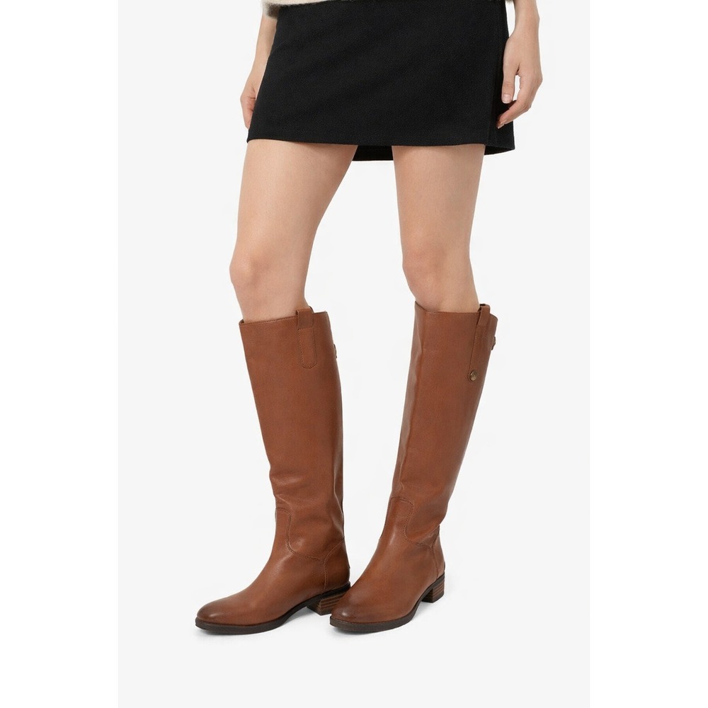 Sam Edelman Penny 2 Womens US 4.5 Riding Boots Brown Whiskey Leather EU 35‎